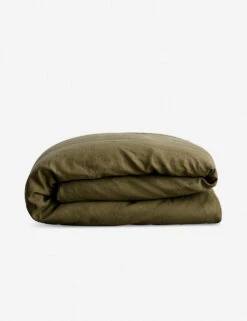 European Flax Linen Duvet Cover By Cultiver -Chic Furniture Sale CULTIVER Linen Duvet Cover Olive