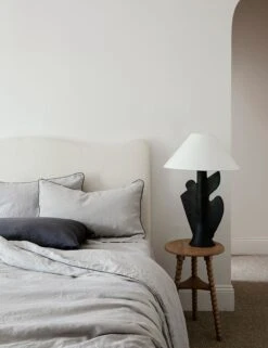 European Flax Piped Linen Sheet Set By Cultiver -Chic Furniture Sale CULTIVER Pillowcase Piped Smoke Gray Slate