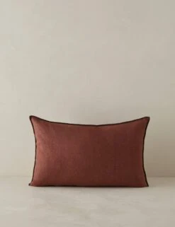 Carys Contrast Linen Pillow 23 Carys Contrast Linen Pillow -Chic Furniture Sale CarysContrastLinenPillow Brick Olive Lumbar A0656768 4571 Product