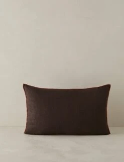 Carys Contrast Linen Pillow 27 Carys Contrast Linen Pillow -Chic Furniture Sale CarysContrastLinenPillow Chocolate Brick Lumbar A0656772 4578 Product