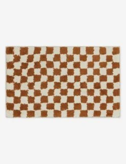 Checkerboard Bath Mat By Sarah Sherman Samuel -Chic Furniture Sale CheckerboardBathMatbySarahShermanSamuel Umber 21 x34 A0656925 5148