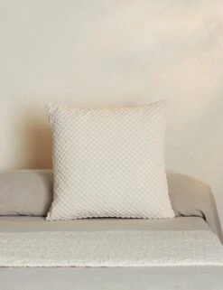 Hi-Lo Checker Velvet Pillow By Sarah Sherman Samuel -Chic Furniture Sale Hi LoCheckerPillow IvorybySarahShermanSamuel A0655792B StudioLifestyle