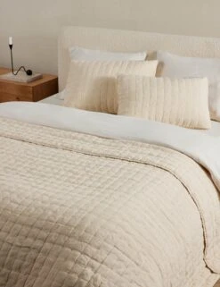 Lammin Linen Quilted Coverlet By Sarah Sherman Samuel -Chic Furniture Sale LamminLinenCoverlet Goldenrod Queen Full A0656731 879 Product