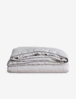 European Flax Piped Linen Duvet Cover By Cultiver