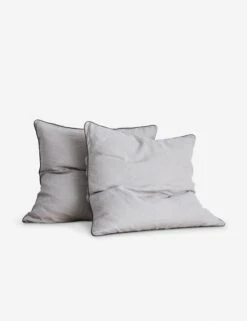 European Flax Piped Linen Euro Pillowcases (set Of 2) By Cultiver 7 European Flax Piped Linen Euro Pillowcases (set Of 2) By Cultiver -Chic Furniture Sale Smoke Grey Euro SITECROP