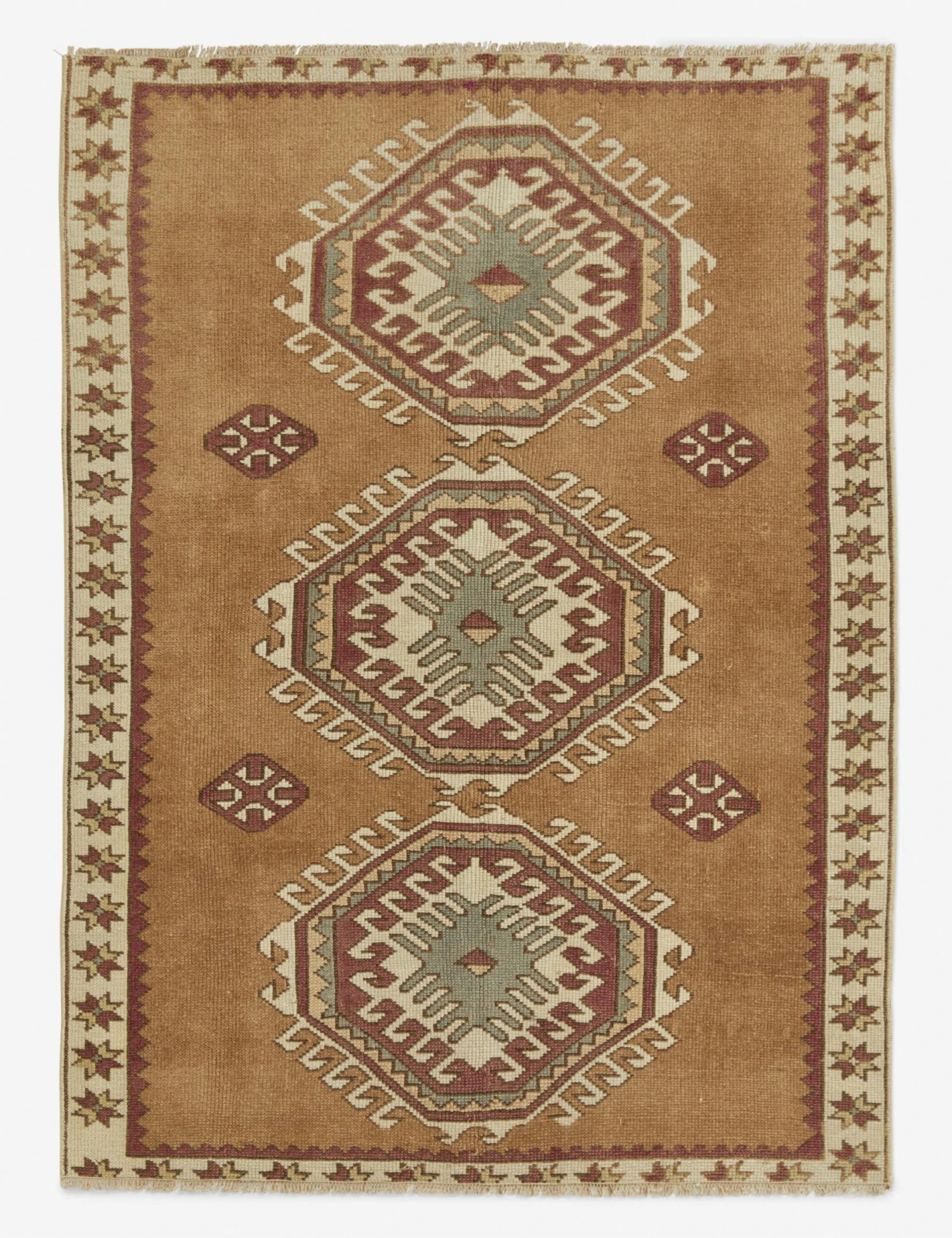Vintage Turkish Rug No. 199, 3'7" X 4'10" 1 Vintage Turkish Rug No. 199, 3'7" X 4'10"