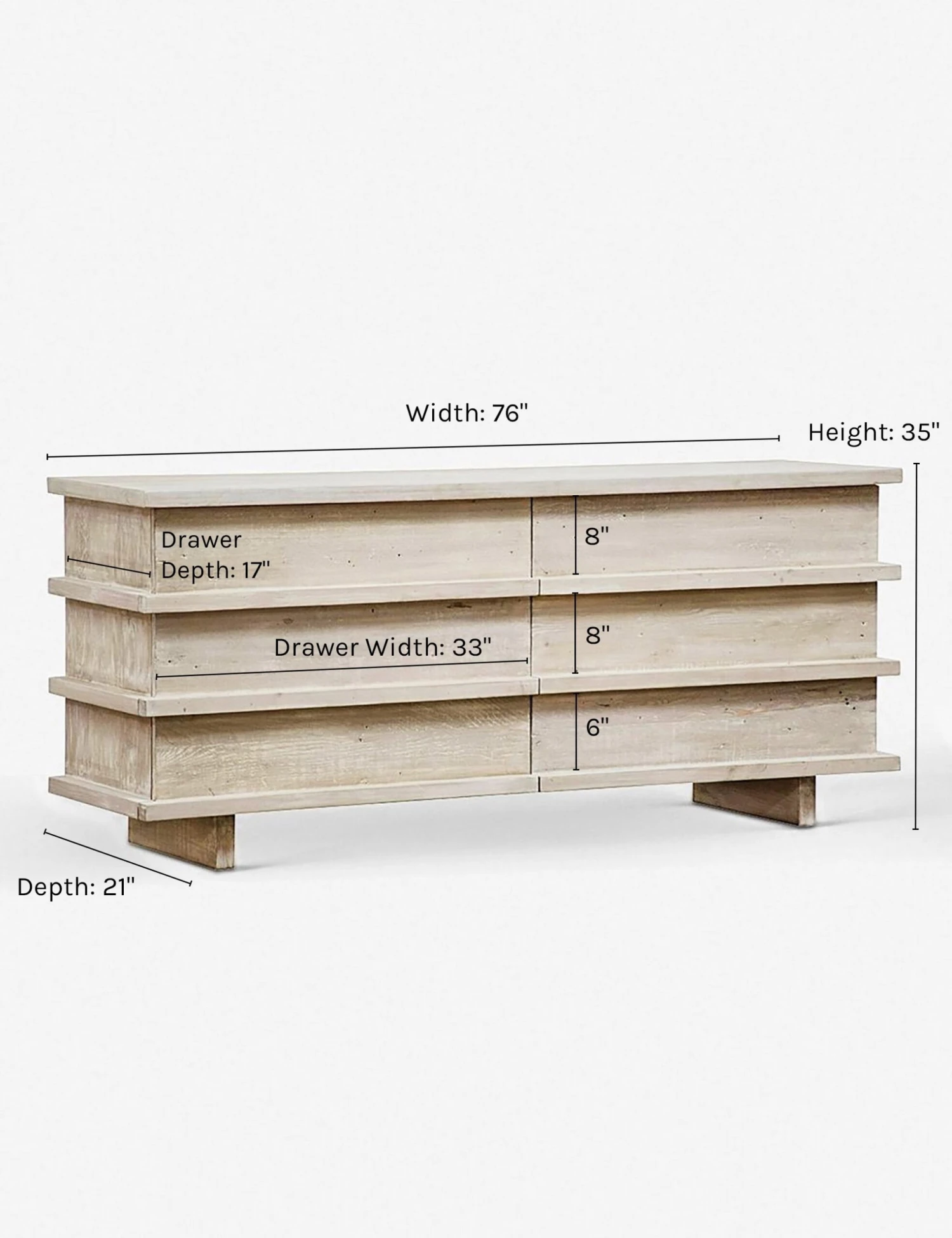 Corliss 6-Drawer Dresser, White Wash 6 Corliss 6-Drawer Dresser, White Wash - Image 6