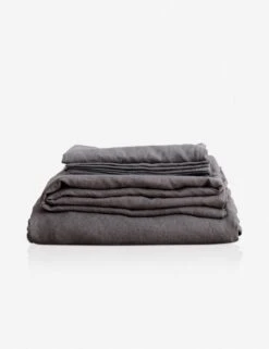 European Flax Linen Sheet Set By Cultiver -Chic Furniture Sale cultiver linen bedding charcoal grey sheet set 1 1