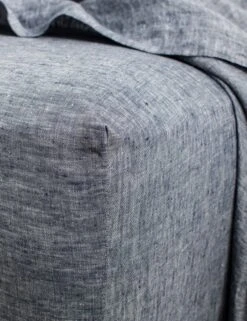 European Flax Linen Fitted Sheet By Cultiver -Chic Furniture Sale cultiver linen bedding indigo fitted sheet 1