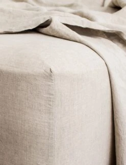 European Flax Linen Fitted Sheet By Cultiver -Chic Furniture Sale cultiver linen bedding natural fitted sheet 1 1