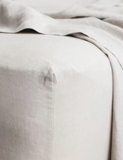 European Flax Linen Fitted Sheet By Cultiver -Chic Furniture Sale cultiver linen bedding smoke grey fitted sheet 1 1