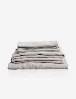 European Flax Linen Sheet Set By Cultiver -Chic Furniture Sale cultiver linen bedding smoke grey sheet set 1 1