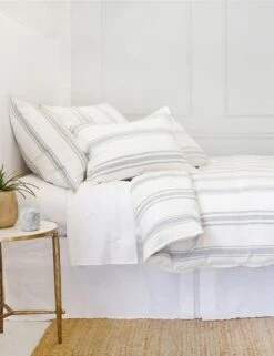 Jackson Linen Duvet By Pom Pom At Home -Chic Furniture Sale jackson cream grey bed side 1 1