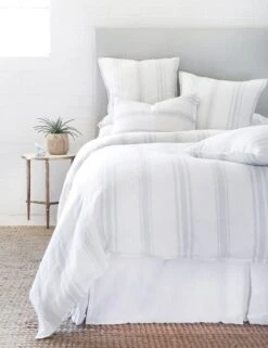Jackson Linen Duvet By Pom Pom At Home -Chic Furniture Sale jackson white ocean bed front 1